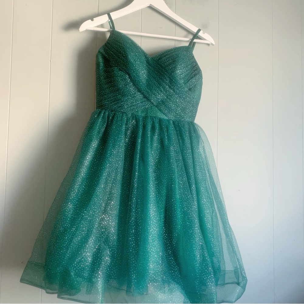 Custom Formal Prom Wedding Short Green Homecoming Party Dress Crinoline Flare 4